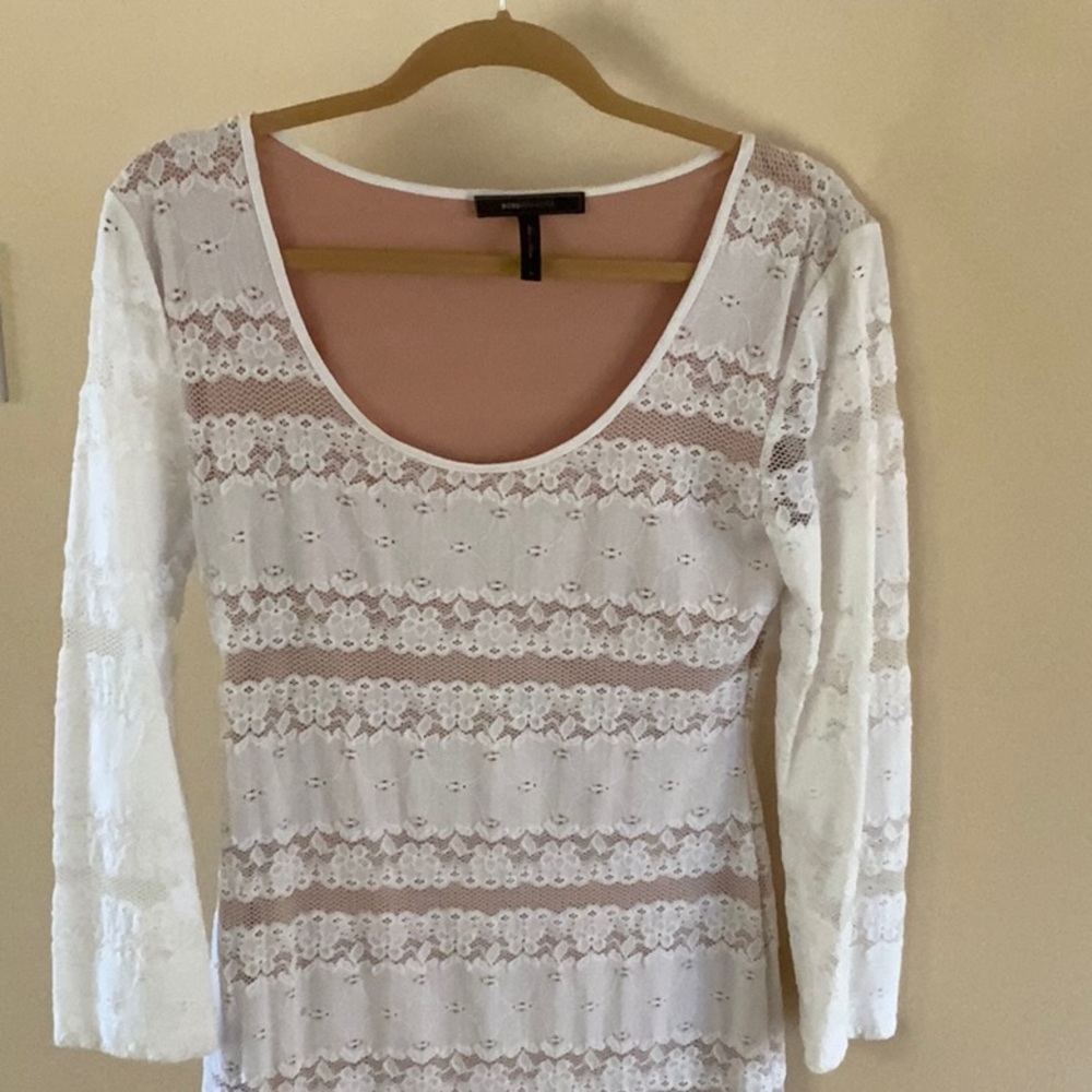 Bcbg white lace dress
